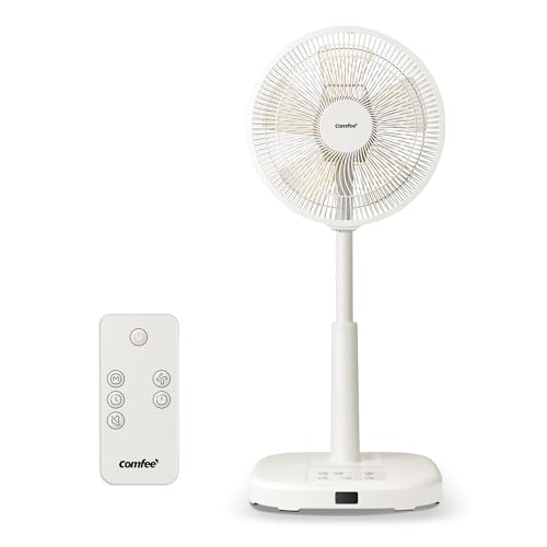 COMFEE' 扇風機 リビング ACモーター 静音 リモコン付き 左右自動首振り...