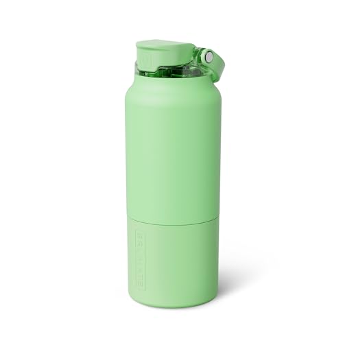 Image of BruMate Rise 35oz Water Bottle With 100% Leakproof Covered Silicone Straw | Insulated Stainless Steel Water Bottle With Removable Straw | Fast Flow | Soft Sip Silicone Spout | BPA-Free (Kiwi)