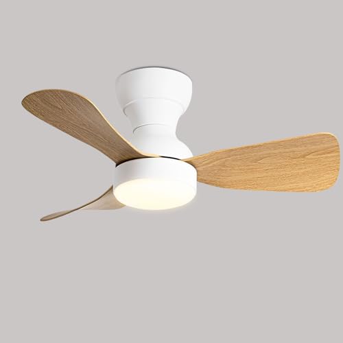 Ventilador de Techo pequeño de 71 cm con luz LED de 20 W y Motor CC Reversible, 6 velocidades, Ideal para Dormitorio, Comedor, Cocina, guardería, Oficina.