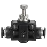 QUARKZMAN PSA-1/4 Luftdurchflussregelventil Push To Connect Fitting 1/4" Außendurchmesser x 1/4" Außendurchmesser In-Line Geschwindigkeitsregler Union Gerade Schwarz
