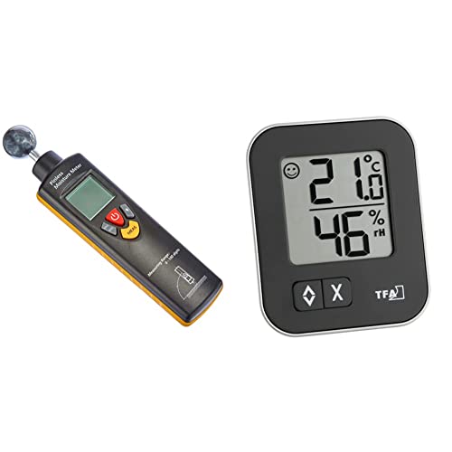 TFA Dostmann Humidcheck Contact, Materialfeuchtemessgerät, 30.5503, ideal für die Baustelle & Moxx digitales Thermo-Hygrometer...