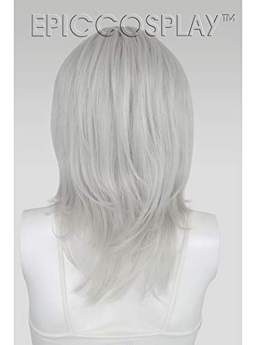 Epic Cosplay Helios Silvery Grey Long Bang Layered Wig 16 Inches (05S1)