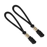 YJTSWDXY 2 Packs Paracord Knife Lanyard with Brass Beads Paracord Lanyards for Knife EDC Tools Keychains (Black)
