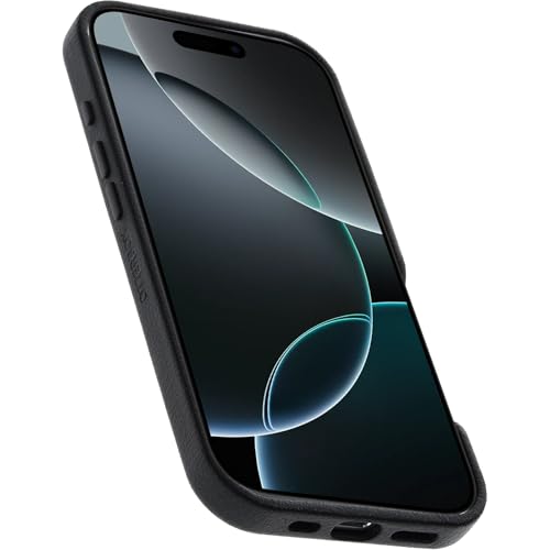 Image of OtterBox iPhone 16 Pro Symmetry Series Cactus Leather for MagSafe - Noir Ash Black - Ultra-Thin, Sleek iPhone Case, Premium iPhone Case, MagSafe Compatible