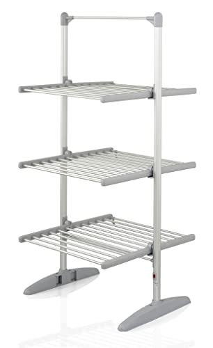 Swan Electric Clothes Dryer, Three-Tier Airer, Energy-Efficient, Compact & Easy Storage, Aluminium, SH26010N, Silver