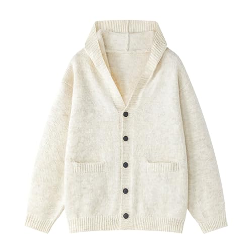 Cardigan de punto para hombre con botones chaqueta de lana manga larga para invierno