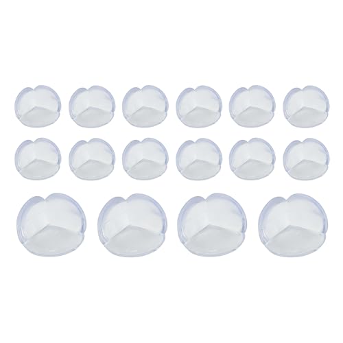 Table Corner Protectors for Furniture - Silicone Corner Guards Self-Adhesive, 16 Pcs - Clear Furniture Corner & Edge Safety Bumpers - Sharp Edge Protector Pads for Desk, Glass Tables, Ball Shape