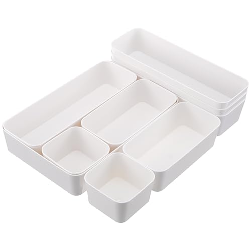 Xaajooio 9 Pcs Stackable Drawer Organizer Set, Plastic...
