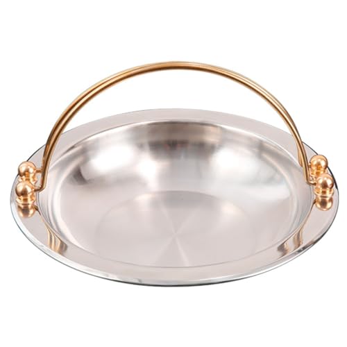 OUNONA Stainless Steel Japanese Cooking Pot Double Handled Suiki Pot for Stewing Stir Frying for Outdoor Picnics and Camping Cookware