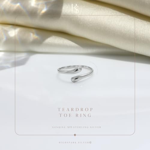 Image of HighSpark Silver Toe Ring /Band Ring for Women | 92.5 Sterling Silver Adjustable Toe Rings | 1 Piece Only | Minimal & Elegant Designs