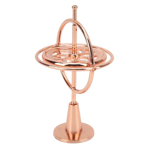 Image of Gyroscope, Premium Metal Stress Relief Gyroscope Toy, Floating Physics Toy for Adults and Kids, Desktop Gyroscopes in Rose Gold