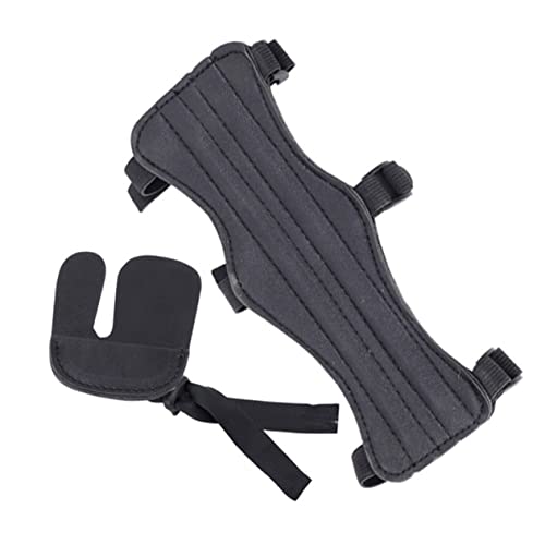 WOONEKY Archery Arm and Finger Protection Set Archery Accessory Comfortable Arm Guard Safe Shooting