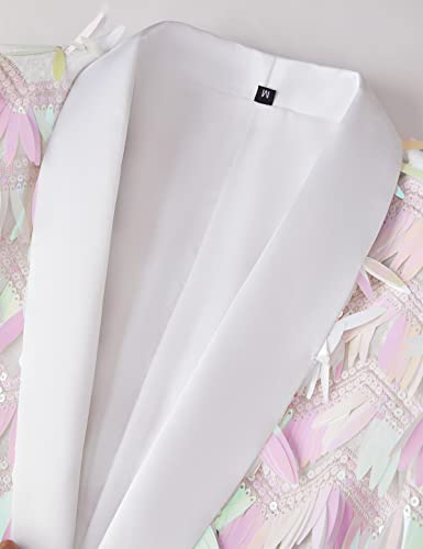 Pyiujtr Men's Tassel Sequin Suit Lapel Slim Fit Stylish Jacket Wedding Prom Dinner Party Blazer4