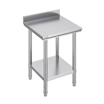 Mophorn Stainless Steel 24 x 24 x 34 Inch Commercial Food Prep Worktable with Adjustable Feet