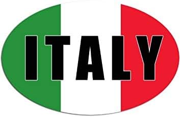 Oval Italy on Italian Flag Sticker car Decal Italia Proud Love Italian