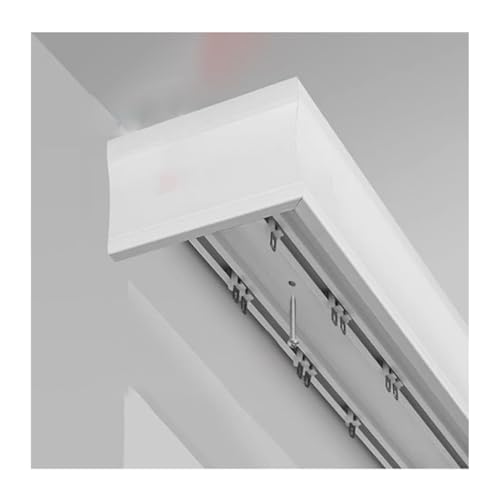 Riel de cortina con polea integrada de aluminio y doble riel lateral silencioso de 1m 3