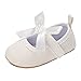 Aisprts Krabbelschuhe Baby Mädchen mit Anti Rutsch Sohle Weiche Leder Taufschuhe Mädchen Baby Mary Jane Prinzessin Lauflernschuhe Baby Mädchen Kleinkinder Baby Schuhe Mädchen(A1 Weiß,12-18 Monate)