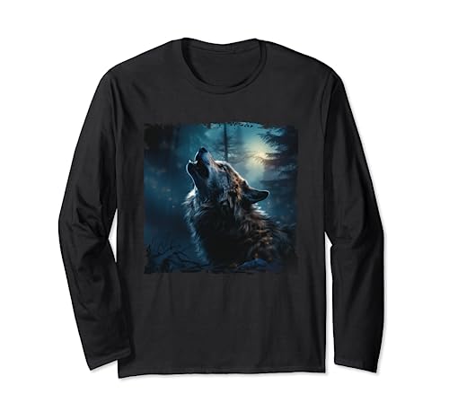 Lobo En La Luna Llena Lobo Y Amantes De La Naturaleza Lob Manga Larga