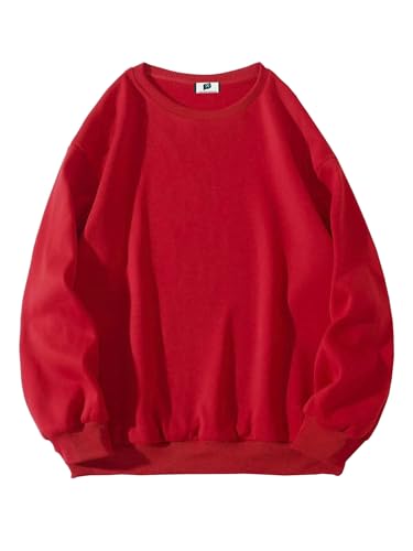 Image of SXV STYLE Solid Plain Unisex Cotton Oversized Baggy Sweatshirt