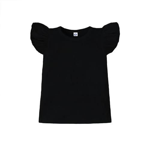 Image of LYSMuch Toddler Girls Short Sleeve Ruffle Basic Blouse