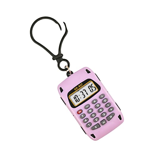 Colgante de cadena de calculadora, exquisito, portátil, llavero, bolsa, función de juego, pantalla digital, calculadora de cadena