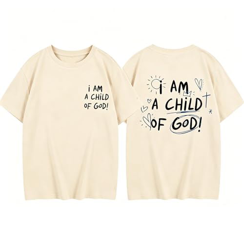 Image of KEEVICI Cute I Am A God of Child Shirt Girls Graphic Tees Christian T Shirts for Kids Jesus Religious Faith Cotton Summer Top