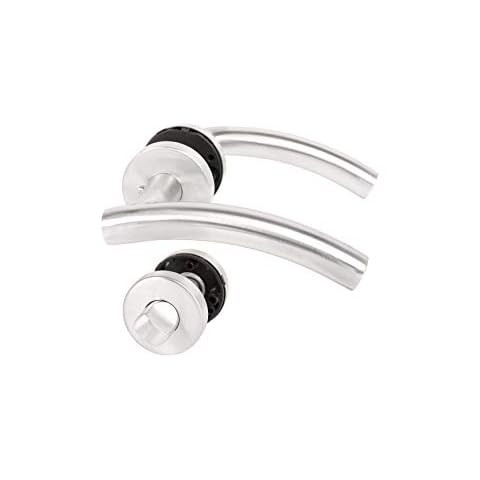 MS Fittings Matte Brushed Stainless Steel Model Daria (WC Lever Latch Door Handle - Bathroom) Cover