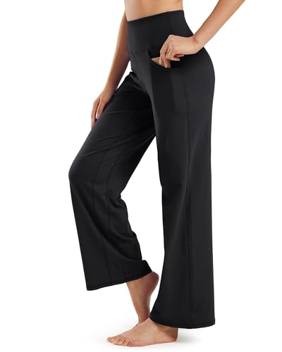 Promover Huge Leg Pants Girl Yoga Pants with Pockets Stretch Free Informal Lounge Sweatpants Petite/Common/Tall - Image 4
