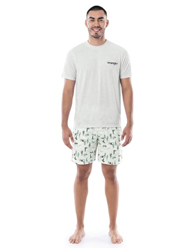 Wrangler Men's Jersey Top and Micro-Sanded Cotton Shorts Pajama Sleep Set