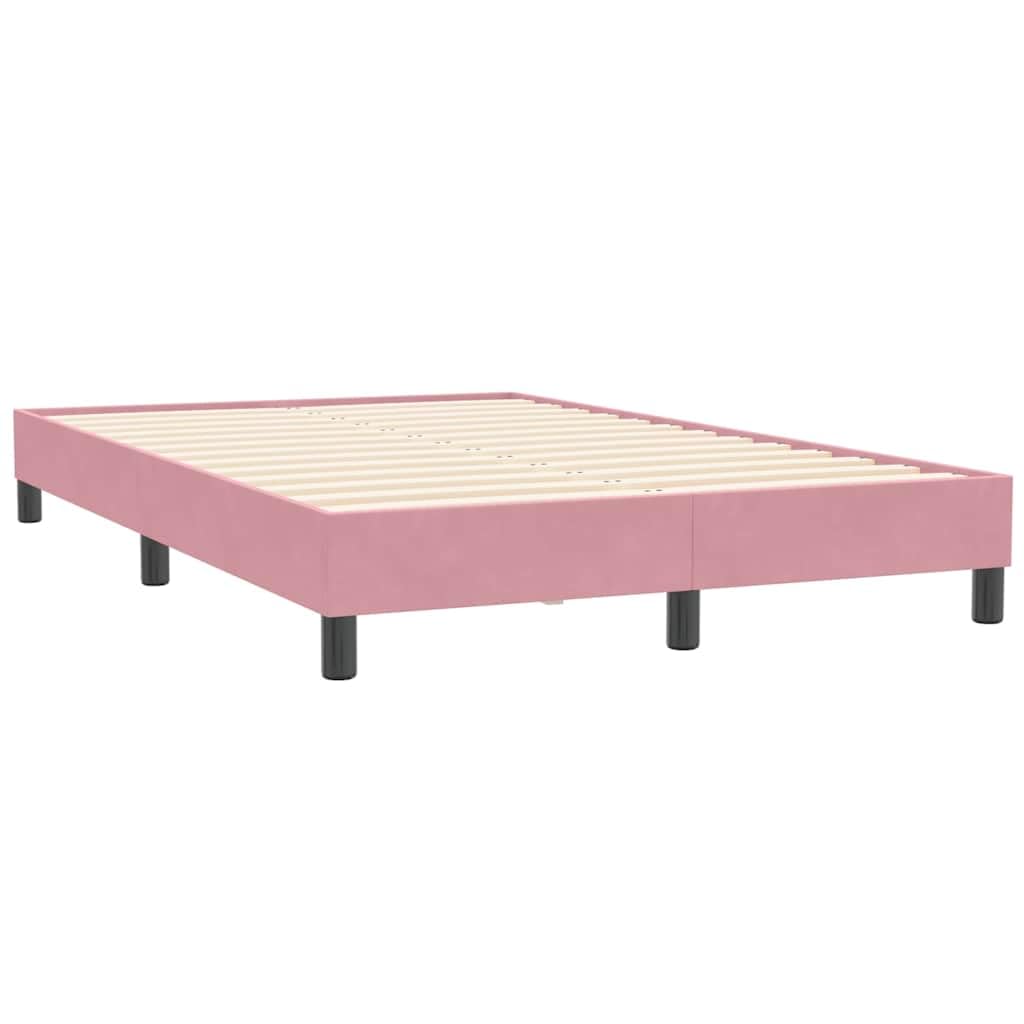 Velluto Morbido con Base a Doghe Letto Matrimoniale Rosa 120x210 cm