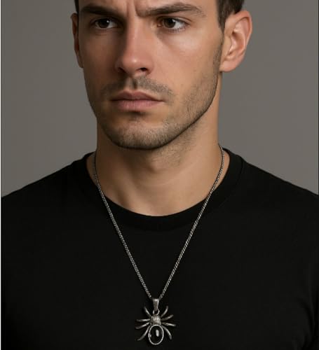 Image of Regulus spider locket lockets for men chain for men Rhodium Alloy Pendant