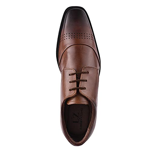 Image of LIBERTYZENO Mens Animal Print & Plain Genuine Leather Adults Lace Up Oxford Dress Shoes for Easter Gift