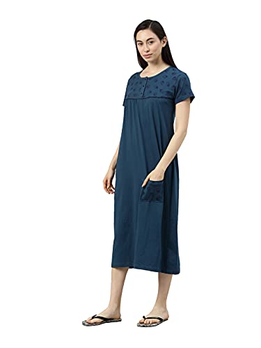 Image of KRYPTIC Womens Pure Cotton Printed Maxi Nightdress