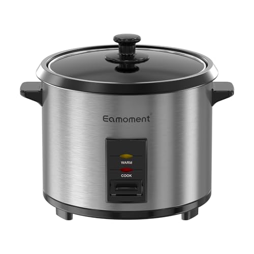 Eamoment ERC-10CSL 1.8L | 700W cuiseur à riz et insert vapeur noir chaud et cuire 1-10 personnes marmite à revêtement antiadhésif, cuillère à riz et...