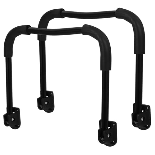 TOPBATHY Patas Plegables para Muebles en Forma de U, 2 Piezas de Hierro Negro con Nylon, Ideales para escritorios y mesas compactas, diseño Minimalista y Resistente