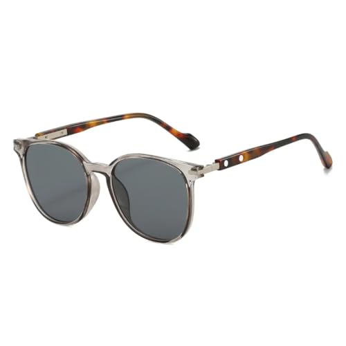 Lunettes de soleil rondes protection UV400 dégradé léopard pour femme