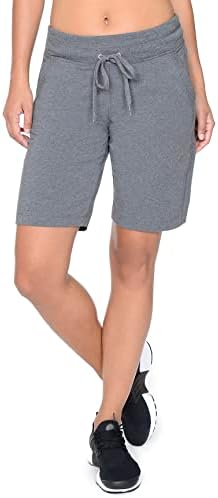 Danskin Women's Essentials Bermuda Short, Charcoal Heather, X-Large