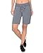 Danskin Women's Essentials Bermuda Short, Charcoal Heather, Large