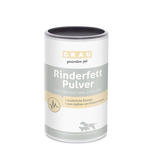 GRAU - das Original - Rinderfettpulver der schelle Energielieferant mit 80% Fettanteil 1er Pack (1 x 400 g) Ergänzungsfuttermittel für Hunde & Katzen
