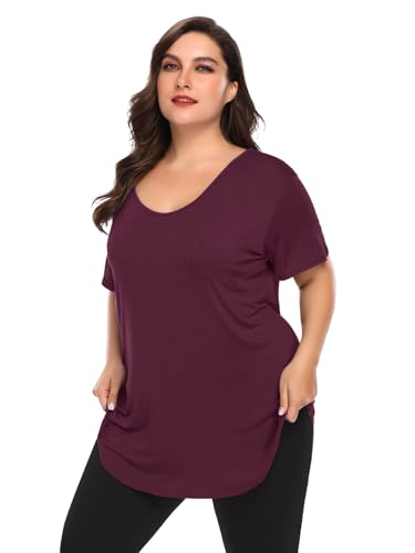 Image of BELAROI Women Plus Size Tops V-Neck Tunics Shirts
