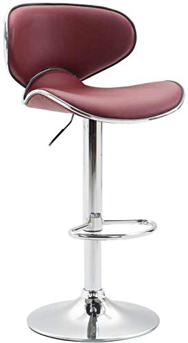 CLP Tabouret De Bar Las Vegas V2 Hauteur Réglable I Tabouret De Bar Confortable Avec Dossier Et Repose-pieds I Chaise Haute De Bar Rembourrée,...