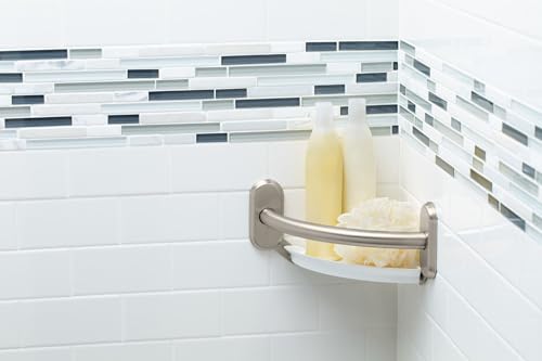 Moen LR2354DBN Bathroom Safety 9-Inch Curved Bathroom Grab Bar with Integrated Corner Shelf, Brushed Nickel by Moen - Image 5
