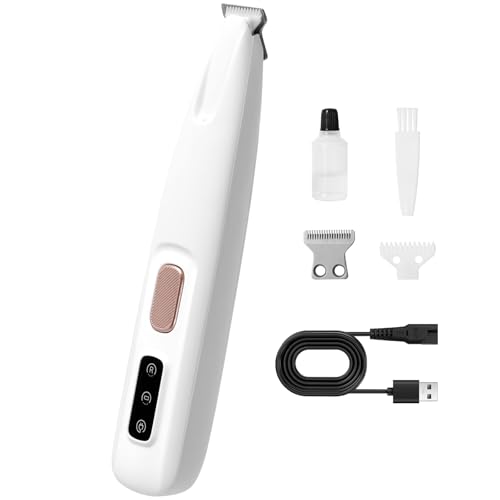 Romon Cortapelos para Perros y Gatos, Maquina Cortar Pelo Perros Bajo Nivel de Ruido Maquinillas Recargable con luz LED para Recortar el Pelo de Perro Alrededor de Patas Ojos Orejas Cara y el Rump