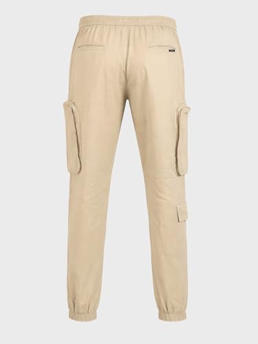 Image of The Indian Garage Co Men Mid-Rise Stretchable Relaxed Fit Cargo Joggers