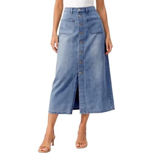 materasu ���f�B�[�X �n�C�E�G�X�g �f�j�� �~�f�B�X�J�[�g �{�^�� �t�����g �J�W���A�� �X�g���[�g �W�[���Y �X�J�[�g, �f�B�[�v�u���[#n217, X-Large