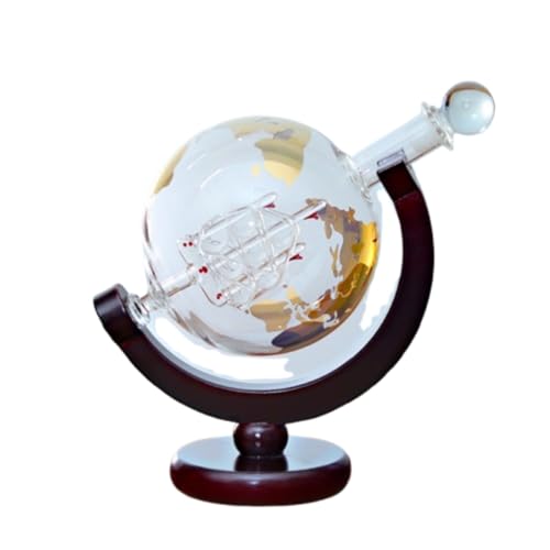 duwanlhridh ワインデカンタ カラフェ 地球儀 ウィスキーデカンタ 耐熱ガラス ヨット3D立体 ワイングラス ロックグラス ワイン ウィスキー クリエイティブ ユニーク 独創的 独特 おもしろ食器 大容量 漏れ防止 業務用 おしゃれ ギフト (ゴ
