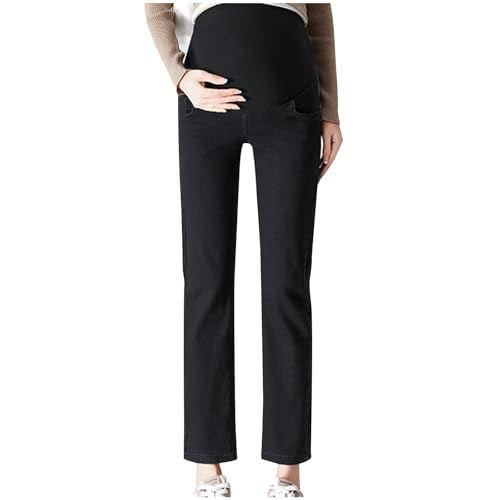 Pantalones Vaqueros de Maternidad Mujer Elásticos cómodos Basic Jeans Moda Slim Fit Pantalones Largo Embarazo Primavera y Verano premamá Denim Pants
