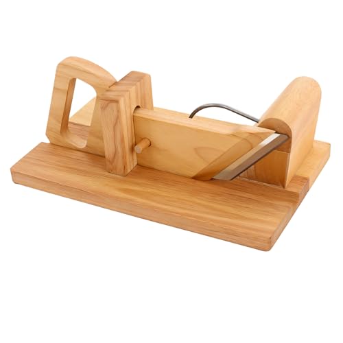Trancheuse Saucisson Manuelle Bois, Coupe Charcuterie Acier Inoxydable, Guillotine pour Jambon et Fromage, Couteau Barbecue Apéro, Lame 420, 28.5x16.5cm