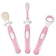 3-teiliges Baby-Zahnbürsten-Set für Babys, Zunge, Mundpflege, Zahnpflege, für 0-36 Monate, BPA-frei (Rosa)