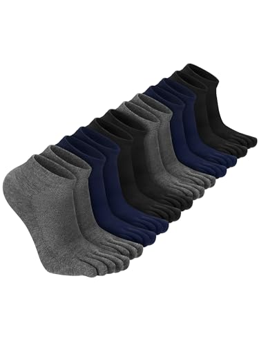 Image of Bencailor 6 /12 /32Pairs Women Toe Socks Five Toe Cotton Socks Ankle Sock with Toes Separated for Women Men Athletic Running